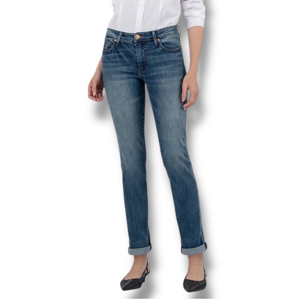 Kut From The Kloth Catherine Boyfriend Mid Rise Relaxed Fit Medium Wash Jeans 4